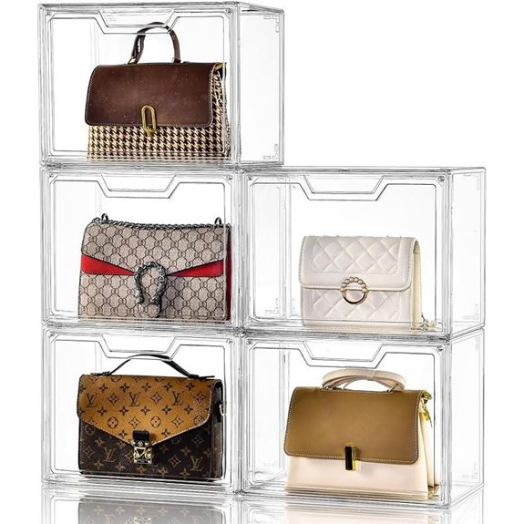 Acrylic Purse Organizer with Magnetic Doors (5 Pack)