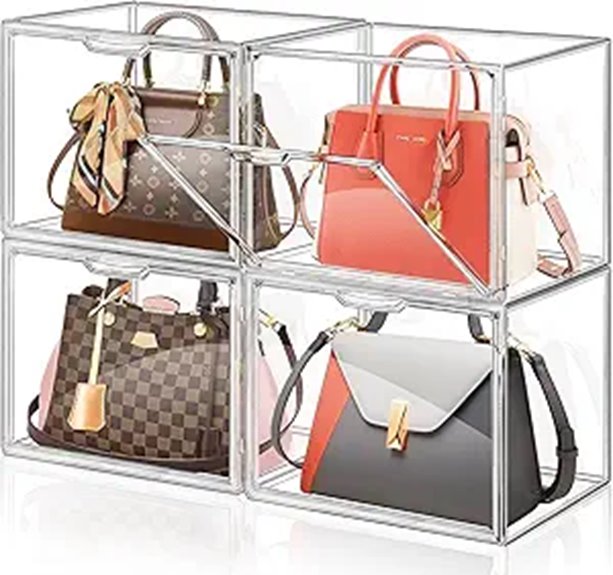 ULENDIS 4-Pack Clear Purse Storage Organizer