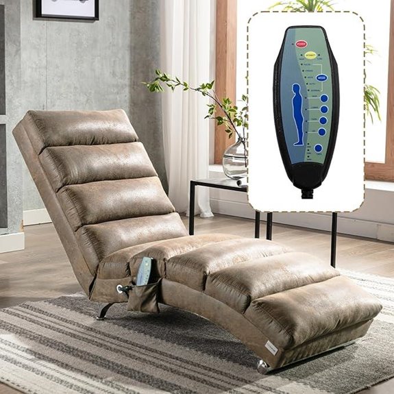 Upholstered Massage Chaise Lounge Chair (Coffee)