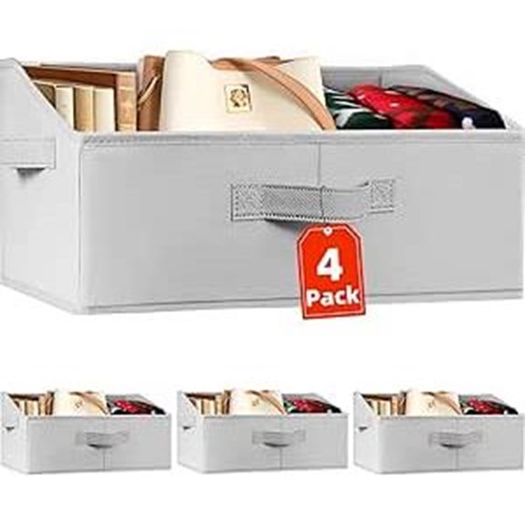 Criusia 4-Pack Collapsible Fabric Closet Storage Bins
