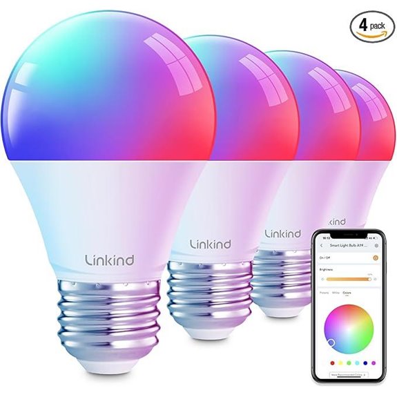 Linkind Color Changing WiFi Smart Light Bulbs (4-Pack)