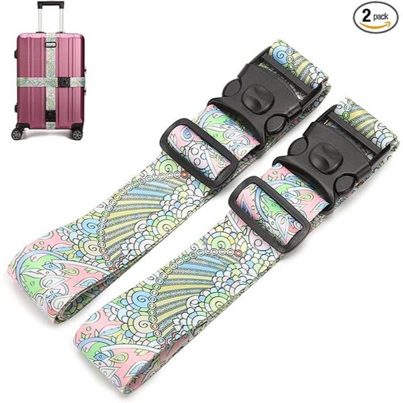 Rainbow Adjustable Luggage Straps (2 Pack)