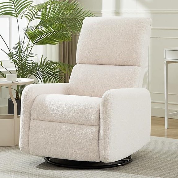 Swivel Glider Nursery Chair with Pockets and Cushions