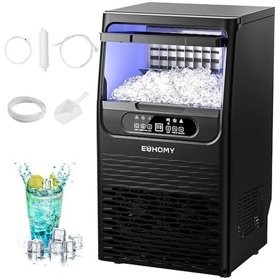 EUHOMY Commercial Ice Maker 80lbs/24H with Water Filter