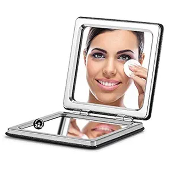 OMIRO Compact Leather Mirror with 1X/3X Magnification