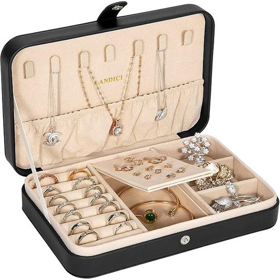 LANDICI Small Travel Jewelry Box for Women and Kids