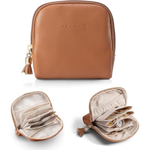Vlando Small Travel Jewelry Organizer with Zipper
