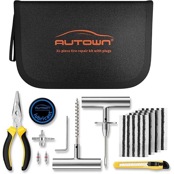 Flat Tire Repair Kit with 31 Pcs