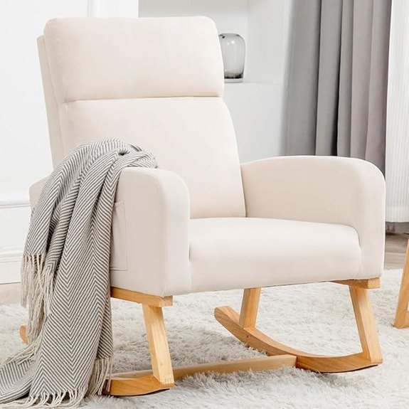 Modern Upholstered Nursery Rocking Chair