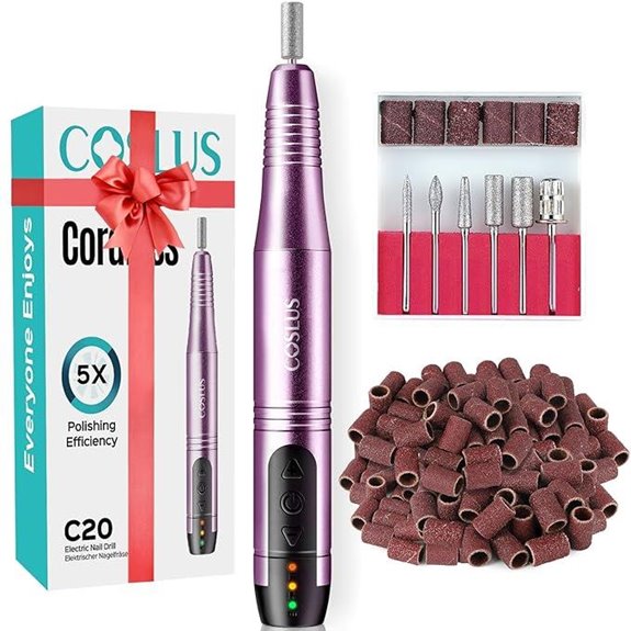 COSLUS Cordless Nail Drill Kit for Manicure and Pedicure