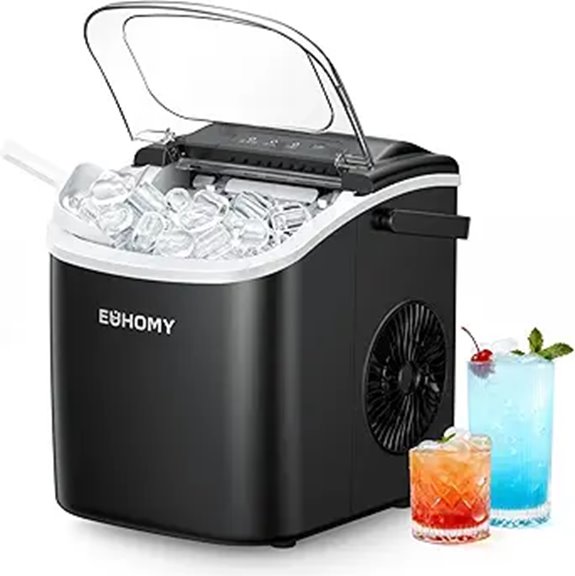 EUHOMY Countertop Ice Maker with Handle 26lbs/24H