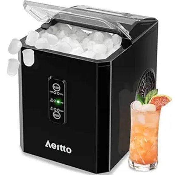 Aeitto Countertop Ice Maker with Scoop and Basket