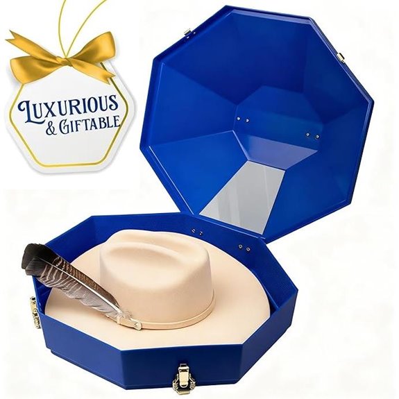 Cowboy Hat Travel Case with Mirror and Latches