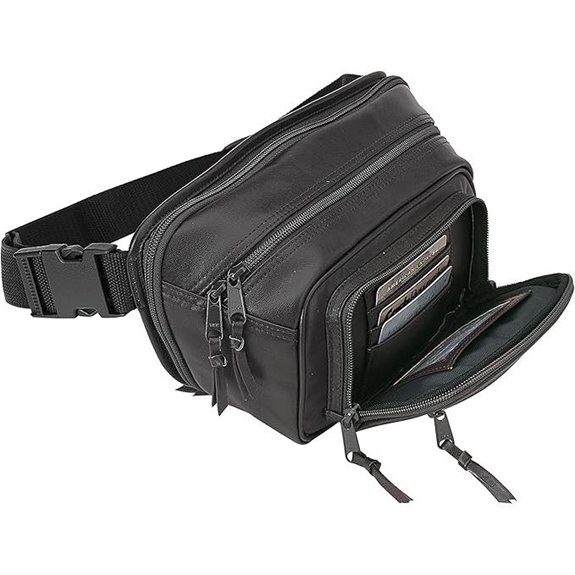 Cowhide Leather Fanny Pack with Extra Pocket