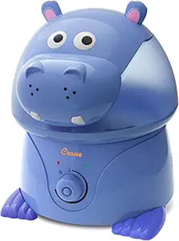 Crane Hippo Animal Humidifier with Adjustable Settings