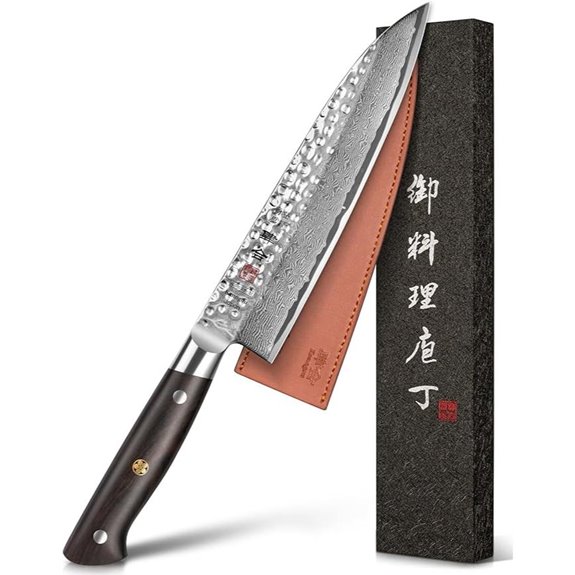 Japanese Damascus Chef Knife 8.27-inch with Ebony Handle