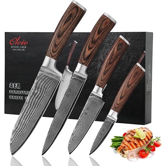 Wakoli Damascus Knife Set with VG10 Blades