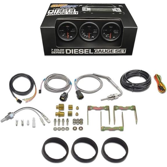 GlowShift 7 Color Diesel Truck Gauge Kit Set