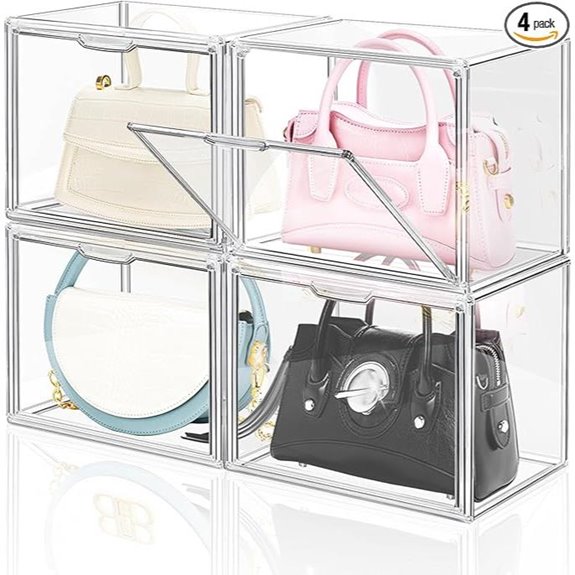 DILIBRA Clear Handbag Organizer Set with Magnetic Doors