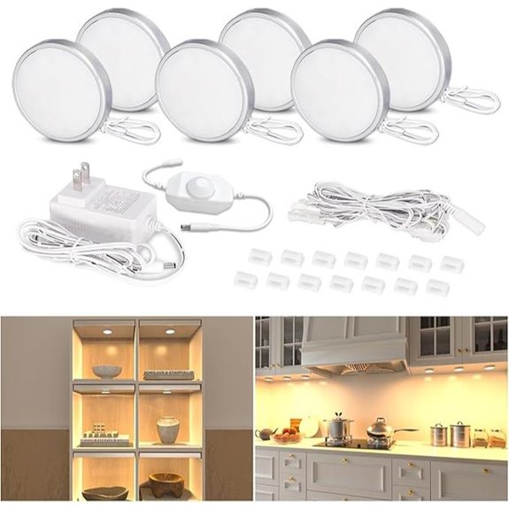 WOBANE LED Puck Lights Dimmable Under Cabinet (6 Pack)