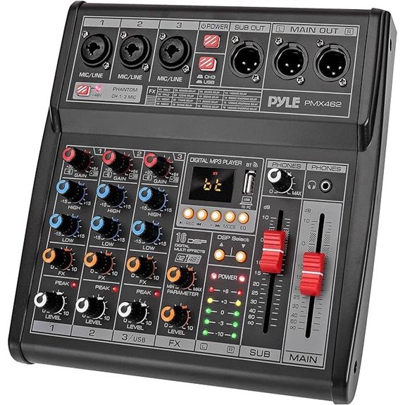 Pyle DJ Audio Mixer with Effects and USB