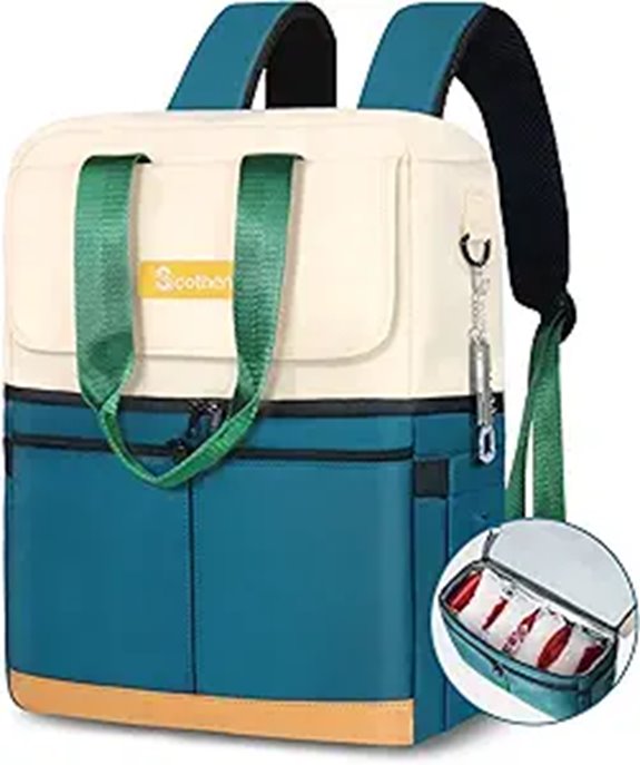 Backpack Cooler with Double Decker & 12 Ice Packs
