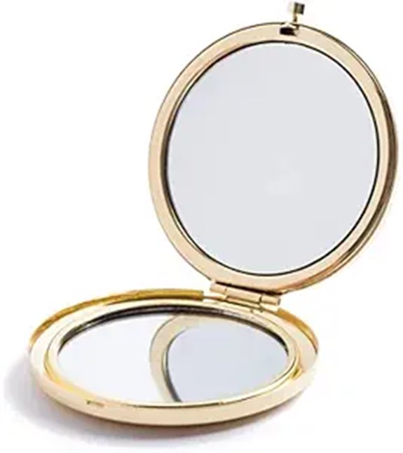 Compact Double-Sided Travel Mirror with Magnification