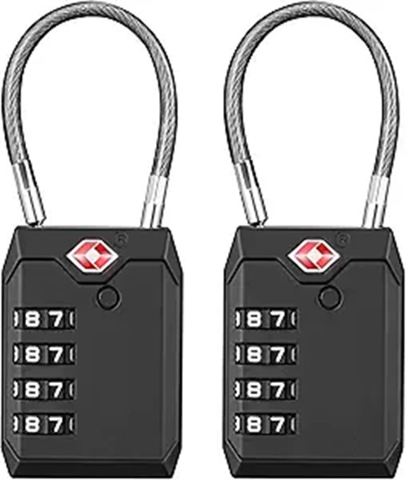 dual 4 digit combination locks