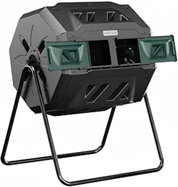 EAST OAK 43-Gal Dual Chamber Compost Tumbler