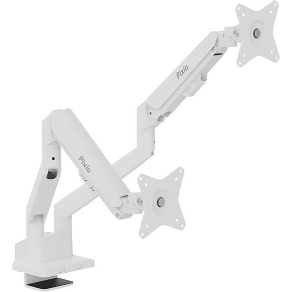 Pixio PS1D Wave White Dual Monitor Arm Stand