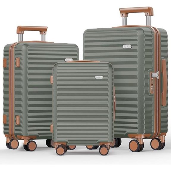 SHOWKOO 3-Piece Hardside Spinner Luggage Set