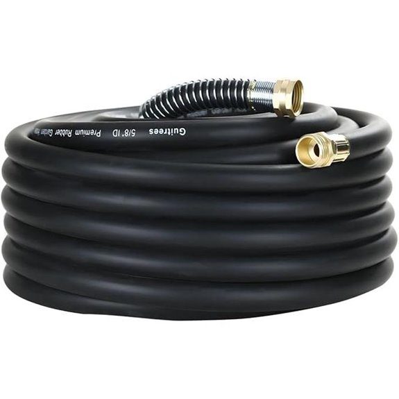 50FT Heavy Duty Rubber Garden Hose (Black)
