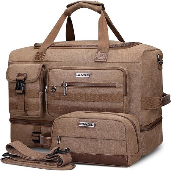 WITZMAN 50L Canvas Duffle Bag with Toiletry Set