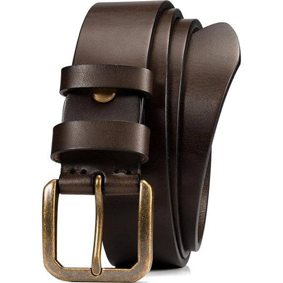 WOLFANT Heavy Duty Full Grain Leather Work Belt