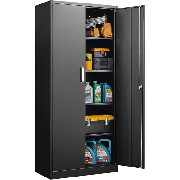 Heavy-Duty Metal Garage Storage Cabinet with Lockable Doors