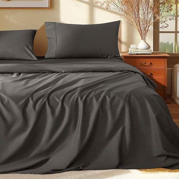 Shilucheng Egyptian Cotton Queen Sheets Set (Dark Grey)