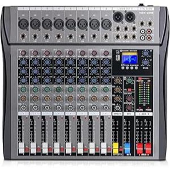 8-Channel Professional Audio Mixer with Bluetooth