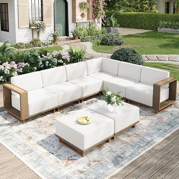 8-Piece Outdoor Patio Wicker Sofa Set with Cushions
