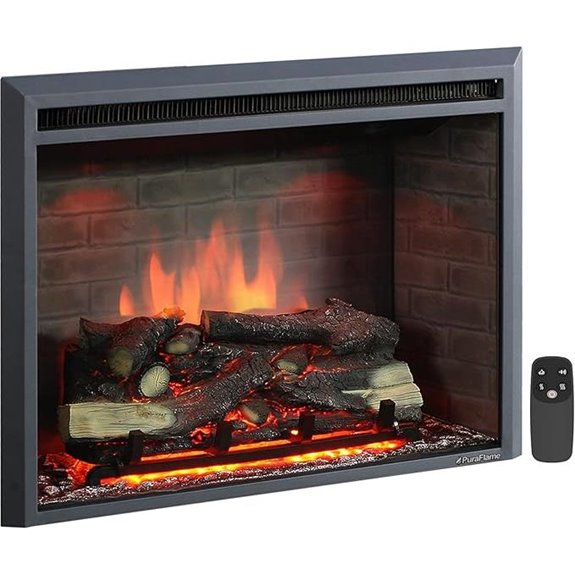 PuraFlame Electric Fireplace Insert with Remote 33
