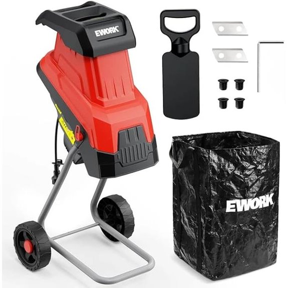 EWORK Electric Wood Chipper with Extra Blades
