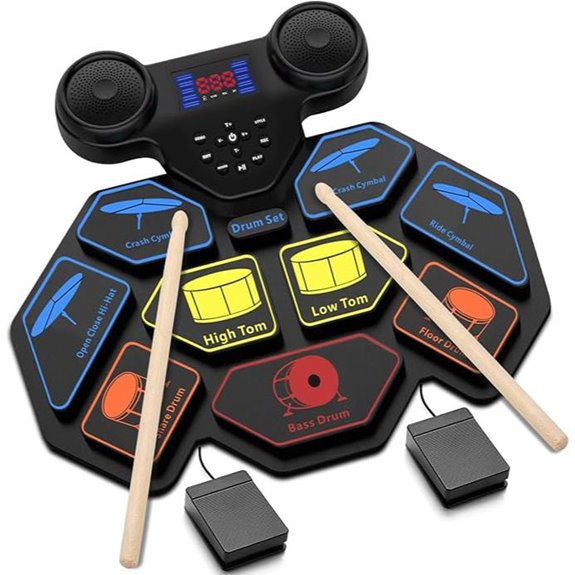 Electronic Roll-Up Electronic Drum Set with Sticks