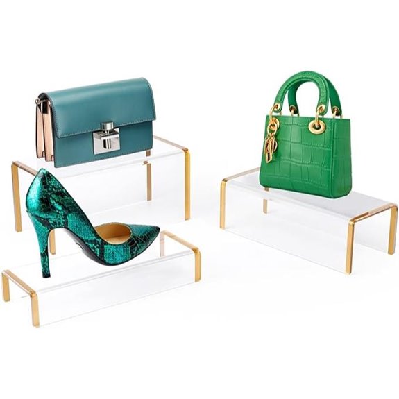 Luxury Clear Acrylic Purse & Jewelry Display Riser Set