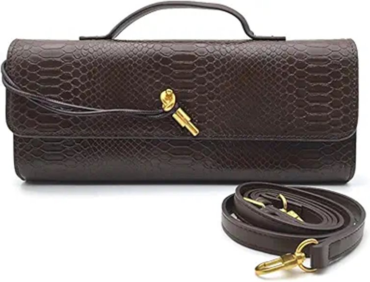Formal Leather Clutch for Women Convertible Shoulder Bag