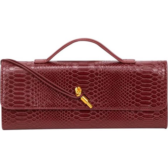Elegant Crocodile-Pattern Evening Clutch for Women