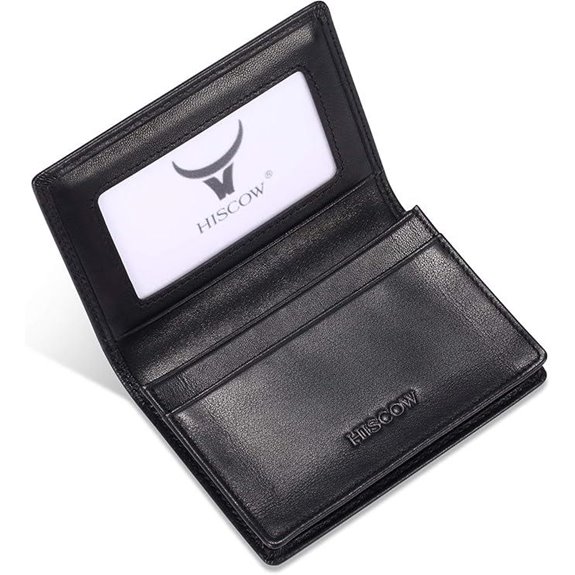 Leather Business Card Case Holder for Men & Women Italian Calfskin