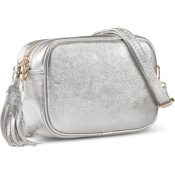 Italian Metallic Suede Crossbody Bag for Women