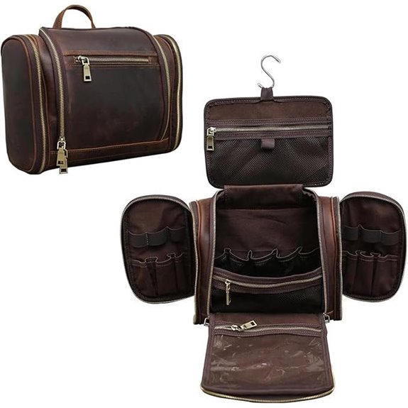 EURYNOME Leather Men’s Travel Toiletry Bag
