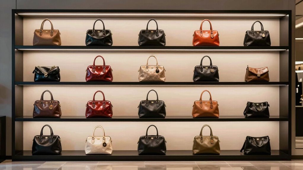 elegant led handbag shelves