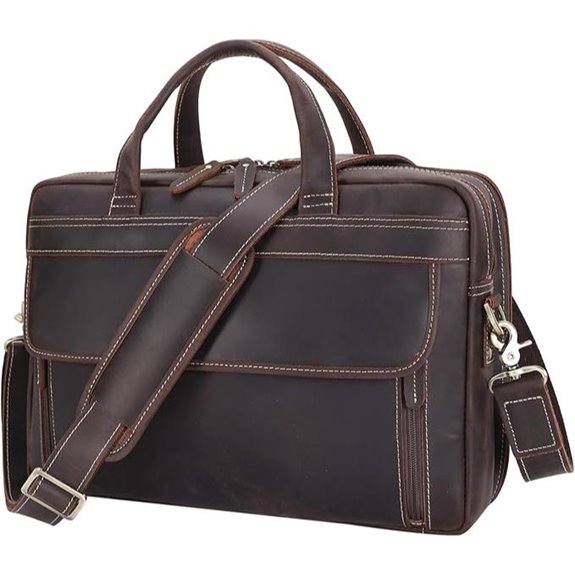Masa Kawa Leather Laptop Briefcase for Men