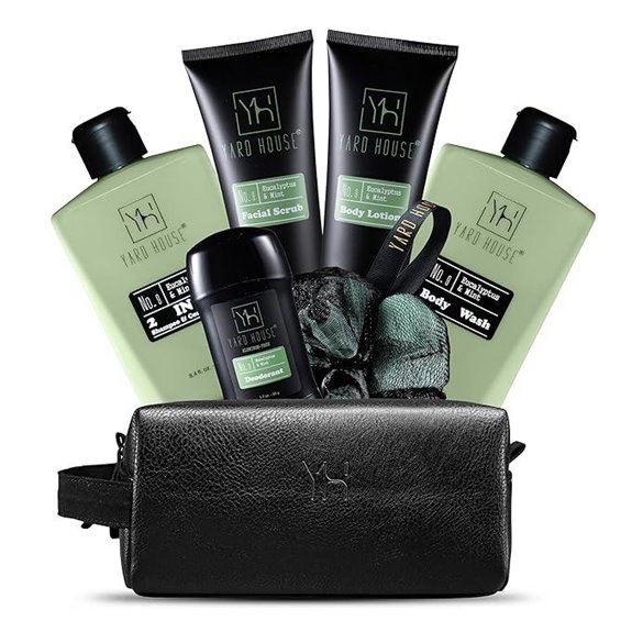 Luxury Men's Bath & Body Gift Set in Leather Bag